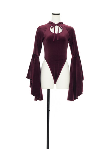 Velour bodysuit Burgundy | sui