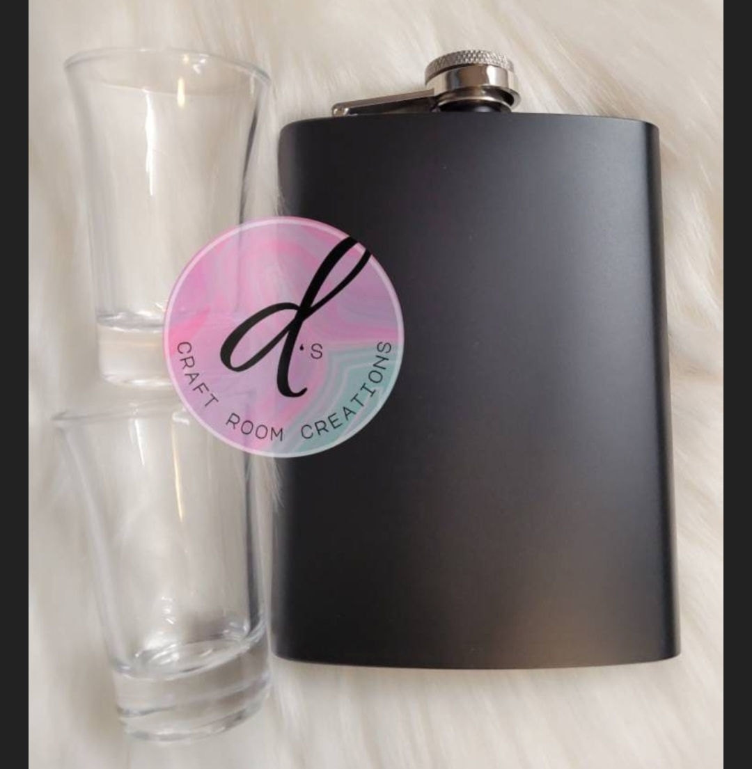 Custom Flask & Shot Glasses (2) Set