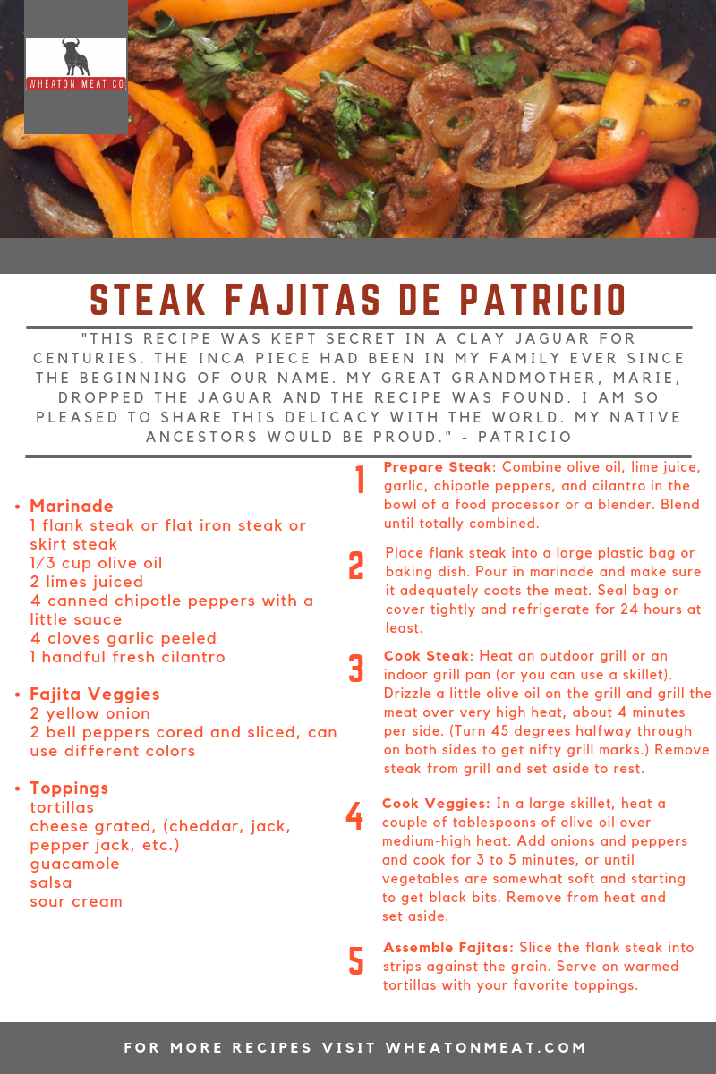 wmc recipe STEAK FAJITAS DE PATRICIO