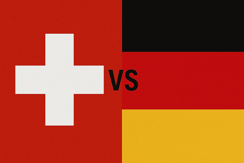 Swiss Flag and German Flag