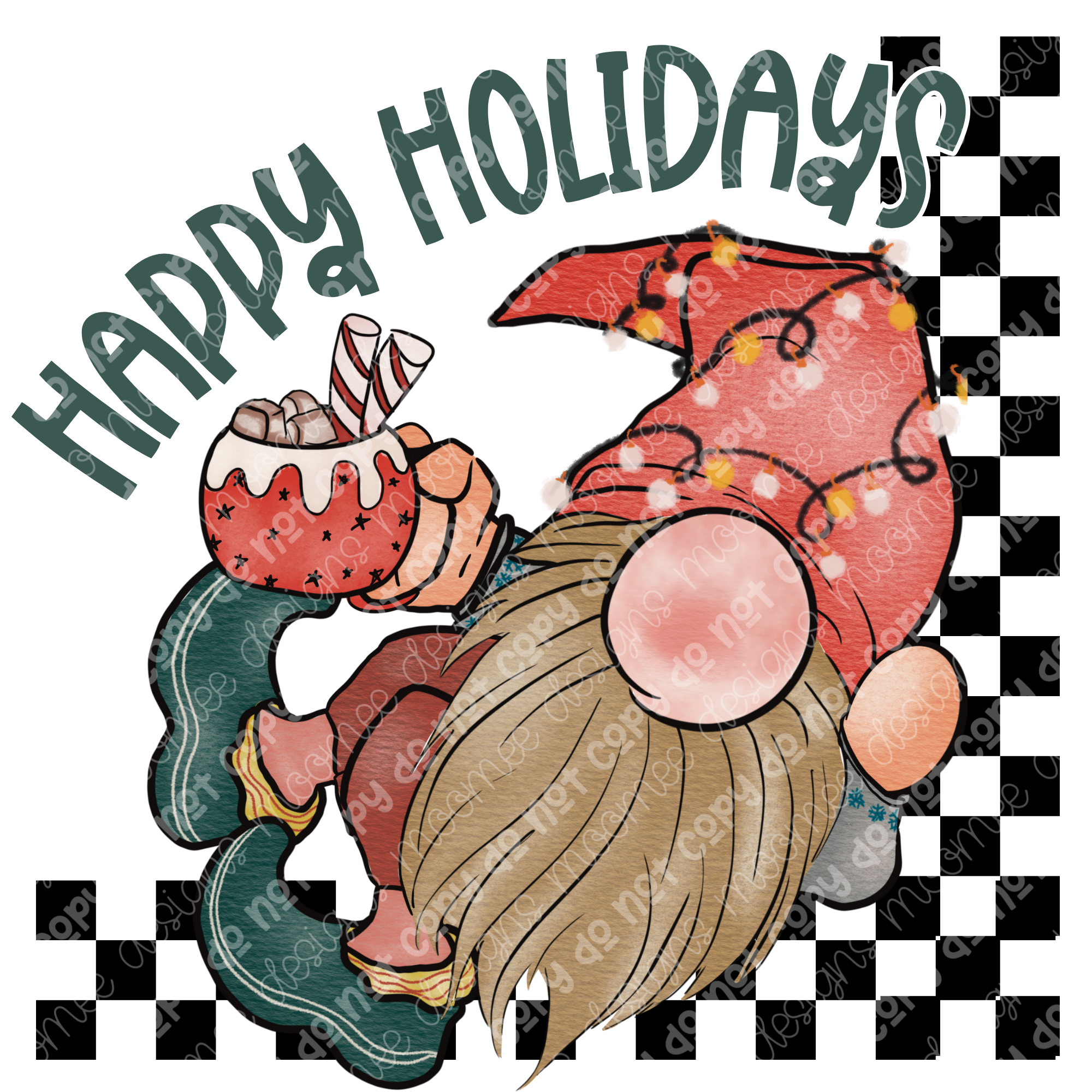 Happy Holidays Red Gnome