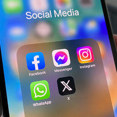 Social Media Icons on a smartphone screen