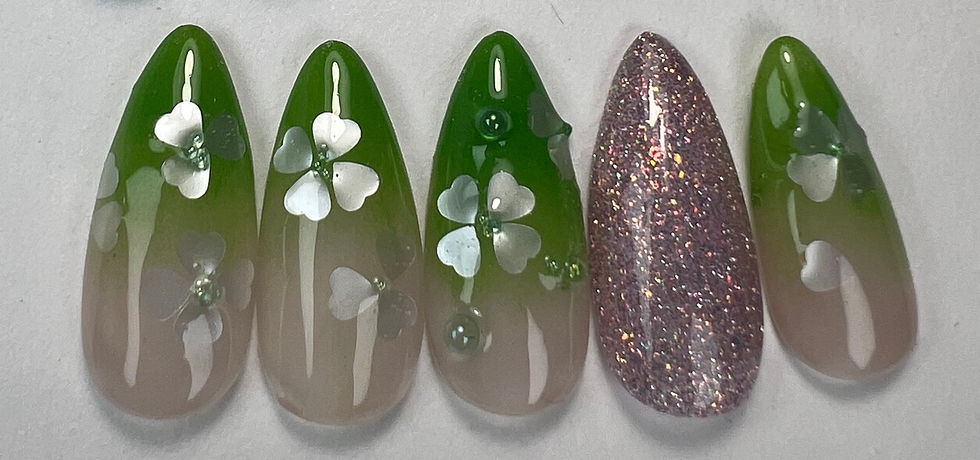 St. Patrick's Day Clover Lucky Nail Design