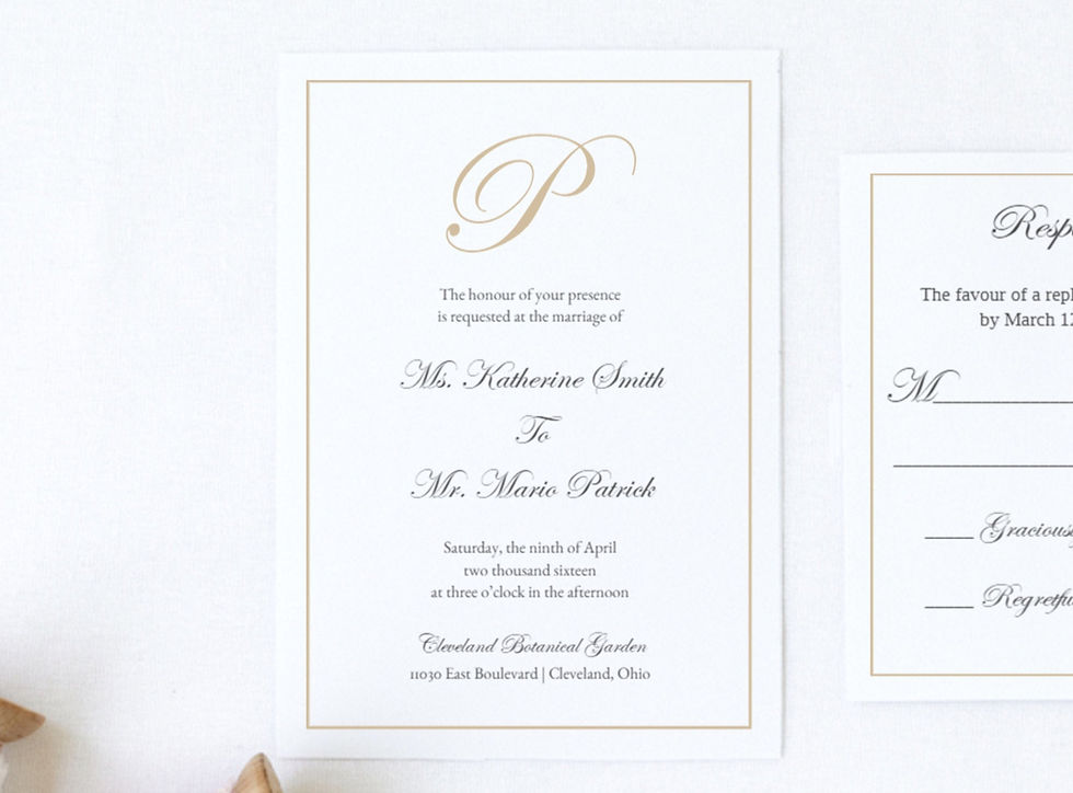 Thumbnail: KATHERINE Wedding Invitation & RSVP Card w/ Envelopes (Set of 20)