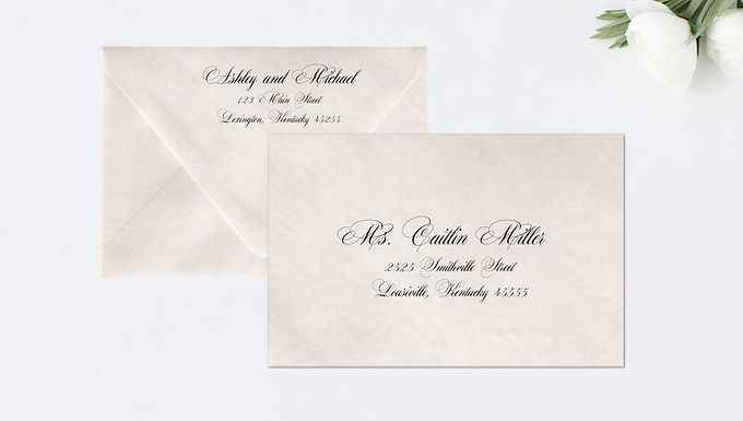 CLASSIC SCRIPT Addressed Envelope Style#107 (Set of 20)