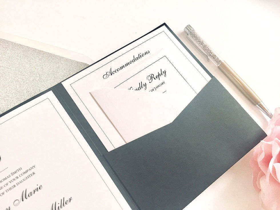 Thumbnail: DOTS Pocketfold Wedding Invitation, RSVP & Details Card (Sample)