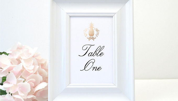 ELEGANT PINEAPPLE Table Numbers