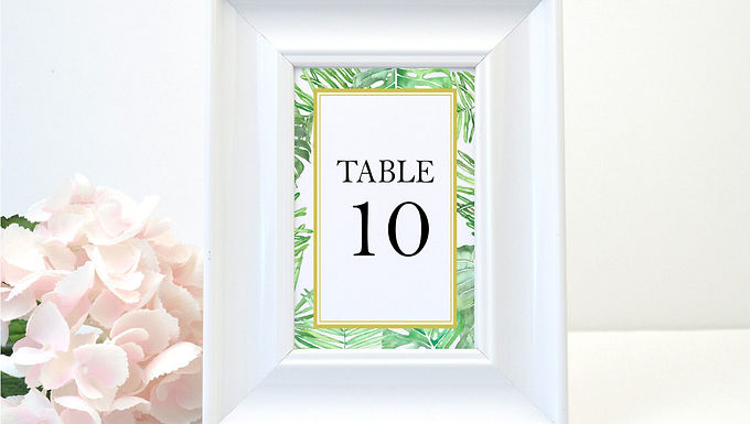 TROPICAL LEAVES Table Numbers