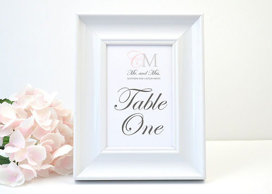 MODERN MONOGRAM Table Numbers