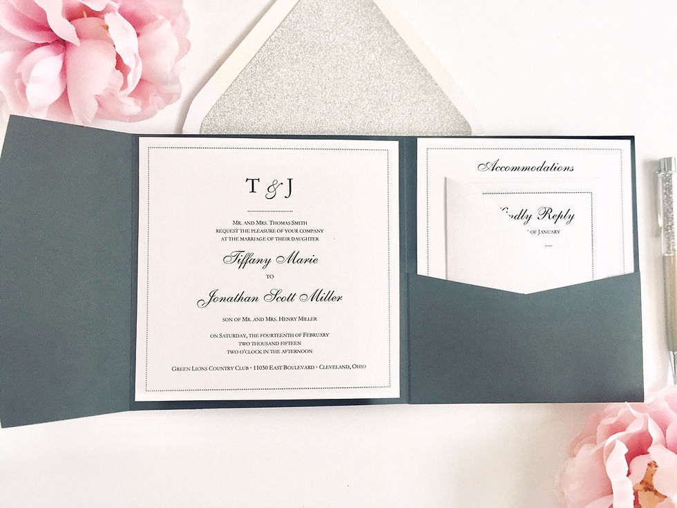 Thumbnail: DOTS Pocketfold Wedding Invitation, RSVP & Details Card (Sample)