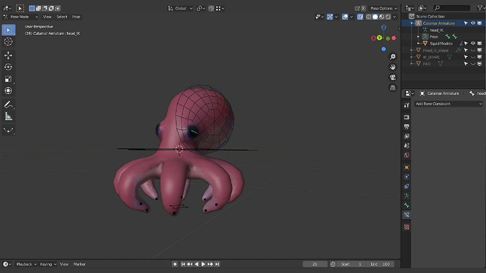 Miniatura: Modelo 3D + Rig: Pulpo