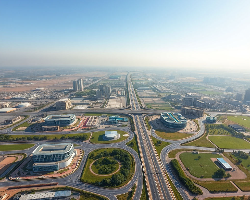 Aerial view of Dholera Smart City showing modern infrastructure and investment opportunities in Gujarat