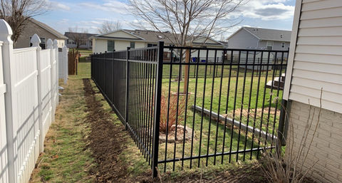 black fence, ornamental fence, aluminum fence, backyard fencing