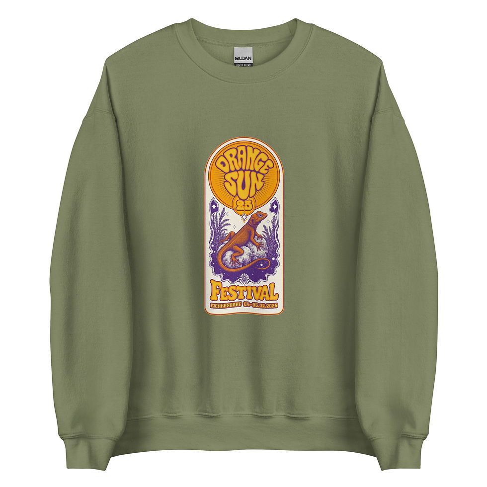 Miniaturbild: Olivengrüner Sweatshirt mit Eidechsenmotiv