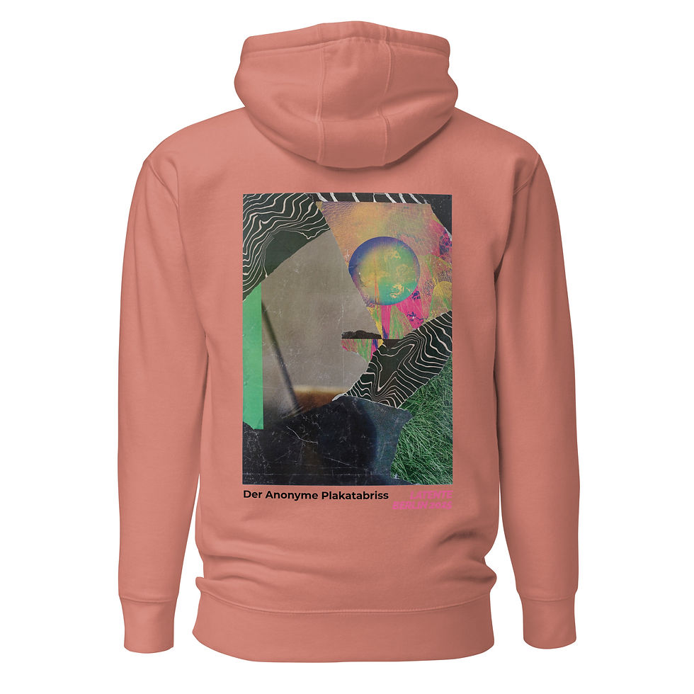 Miniaturbild: Rosa Hoodie mit abstraktem Kunst-Print auf dem Rücken