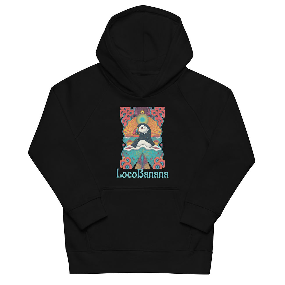 Thumbnail: Schwarzes Kinder-Hoodie mit LOCO BANANA Aufdruck