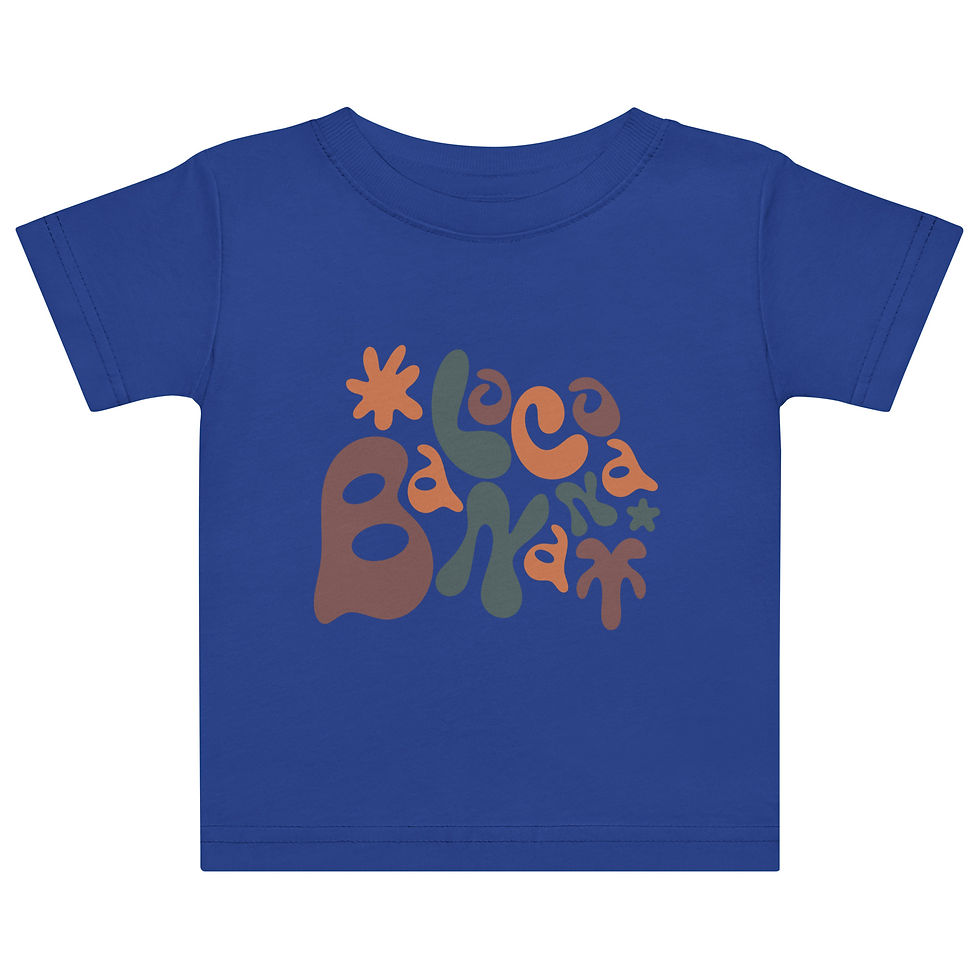 Miniaturbild: Blaues Baby-T-Shirt mit "LOCO BANANA"-Aufdruck