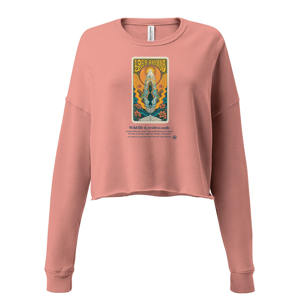 Miniaturbild: Rosa Damen-Cropped-Sweatshirt mit "Stairway Board"-Motiv