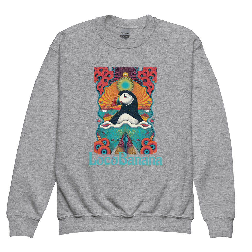 Miniaturbild: Grauer Sweatshirt mit Papageitaucher-Motiv