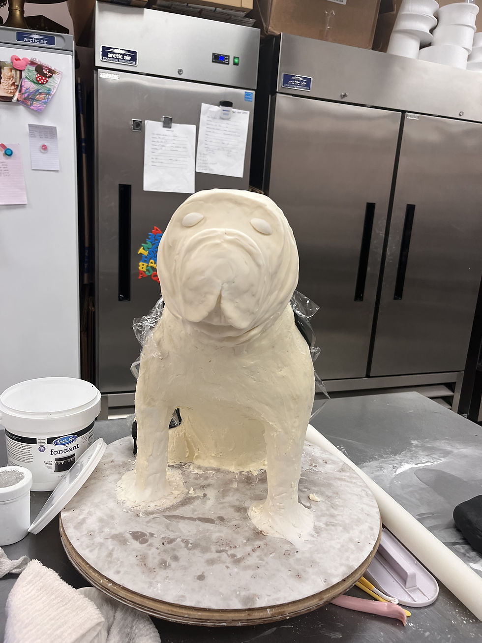 3D Sculpted Dog Cake