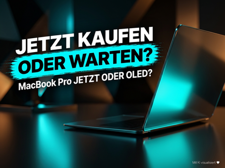 Eigenständige generische, unscharfe Konzeptvisualisierung ohne konkrete Herstellerprodukte zu MacBook Pro jetzt kaufen oder auf OLED warten? Das solltest du wissen