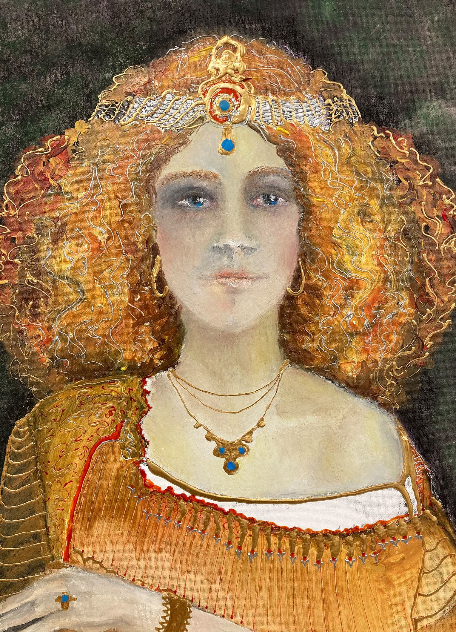 Blue Eyed Girl by Linda Stonehouse - Greeting Card