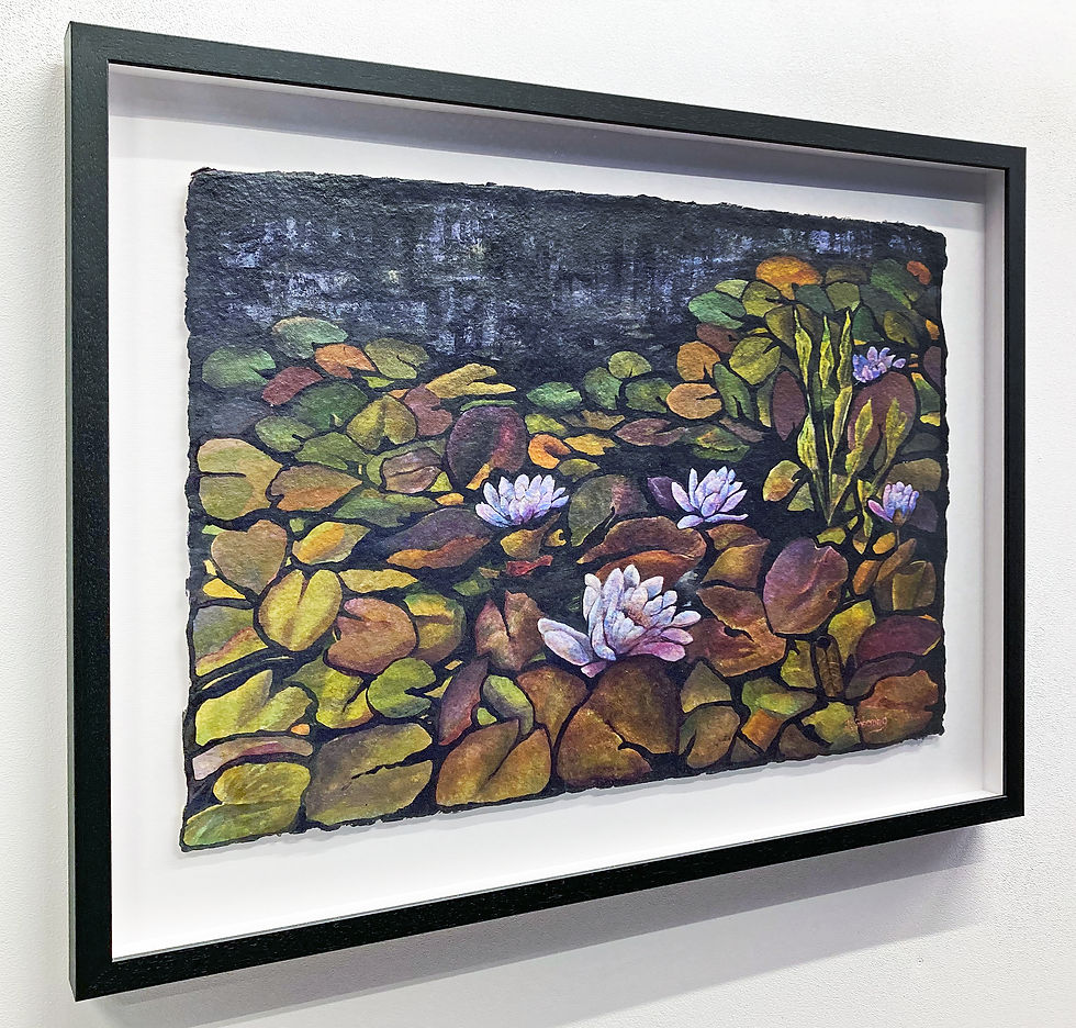 Prince of Wales Gardens by Jane Greening Watercolour on paper in black frame NYAS