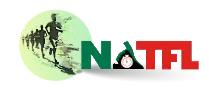 Additional NATFL logo design features silhouettes of runners within a green circle, accompanied by bold text that incorporates a stopwatch graphic.