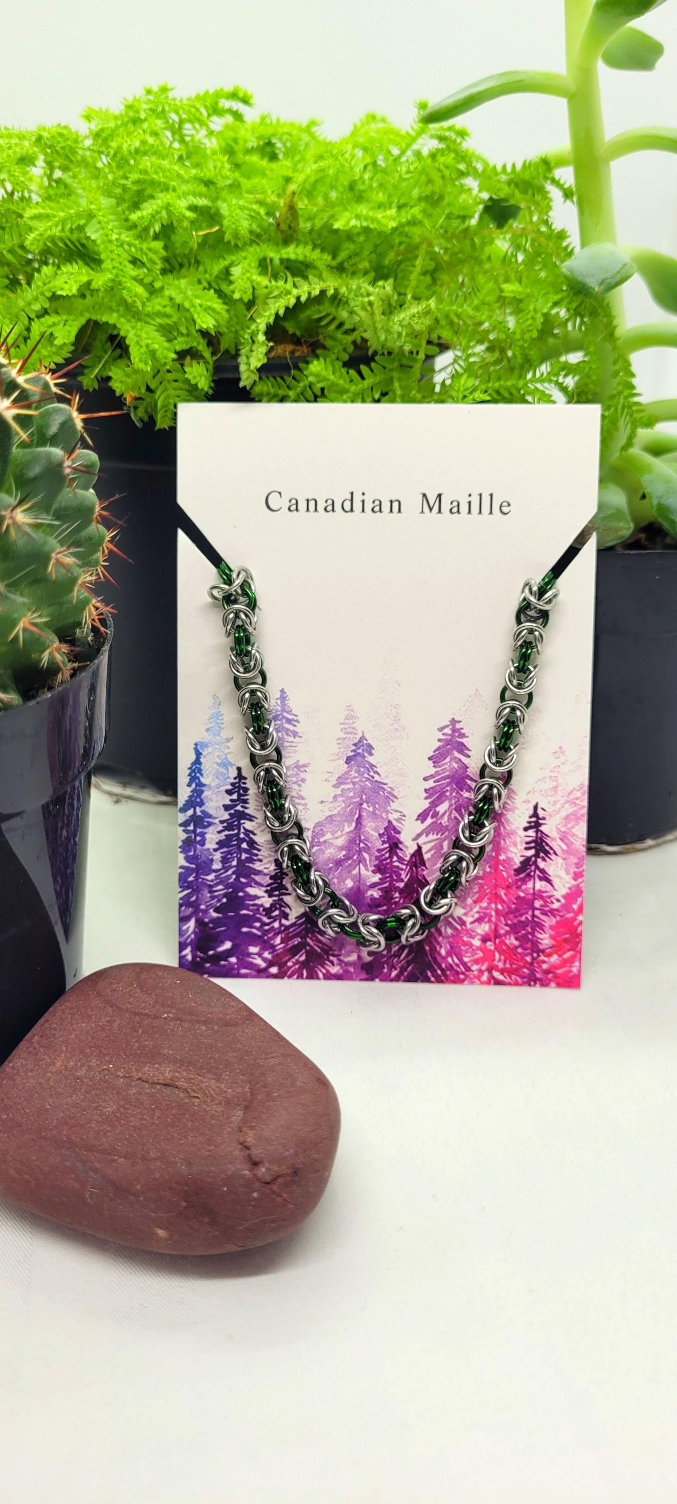 Byzantine Bracelet - Green & Silver