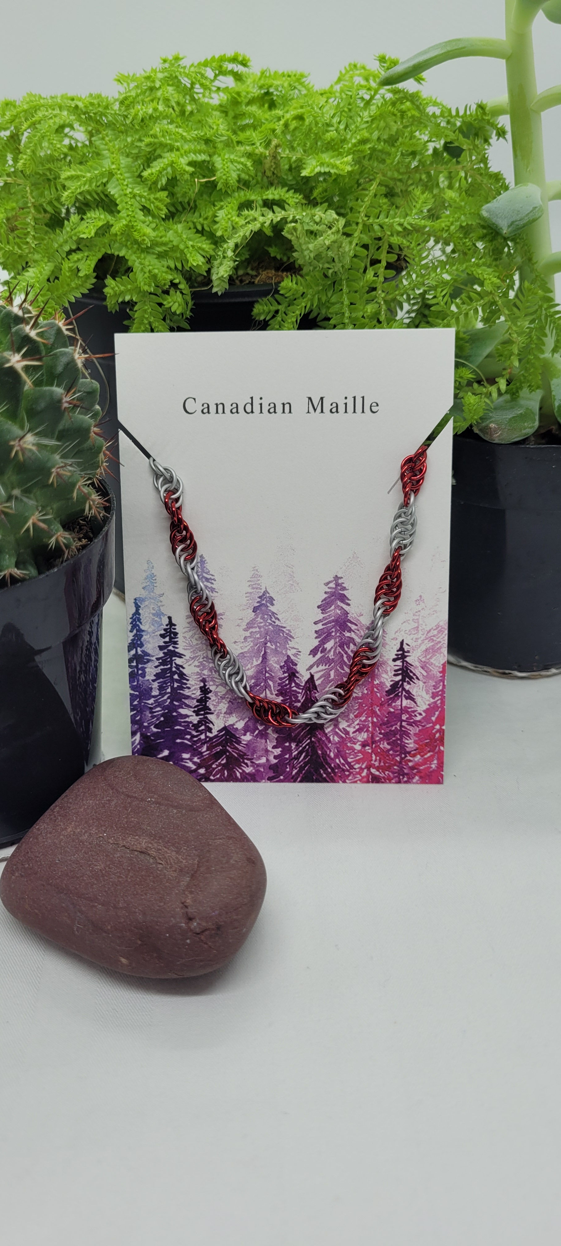 Spiral Bracelet - Red and White