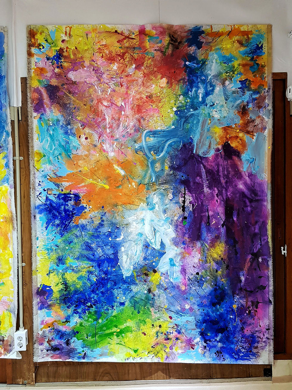 Two times of monsoon,sunlight and dust no.2_ 두 번의 장마와 햇빛과 먼지 no.1 acrylic,conte,color pencil on unst