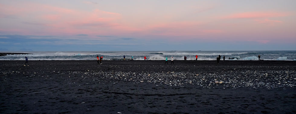 Sunset at thediamond beach, iceland