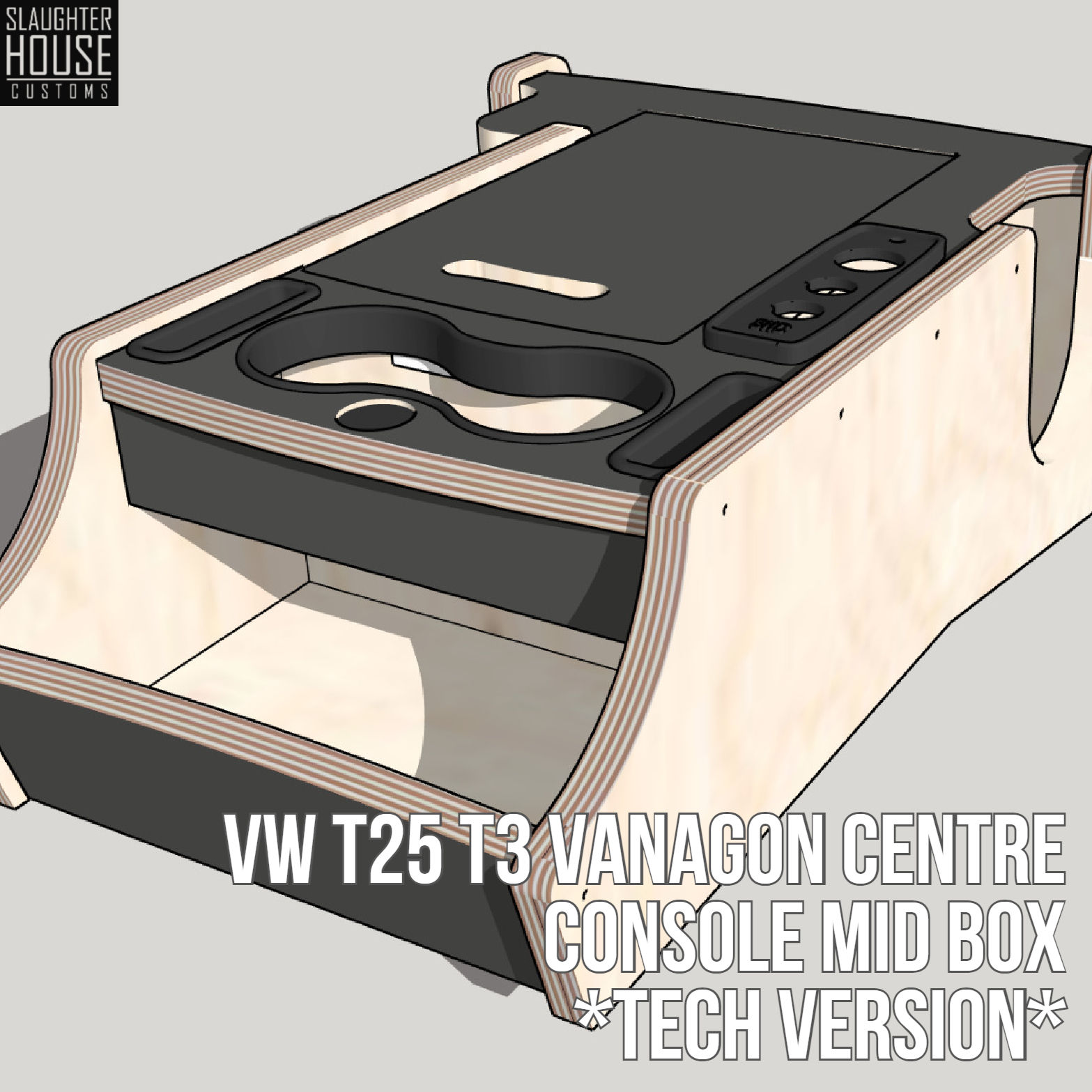VW T25 T3 Vanagon Centre Console Mid Box RHD *TECH VERSION*