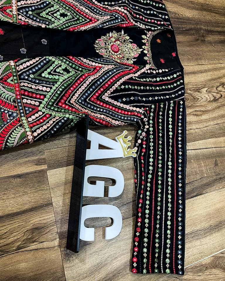 Thumbnail: *AGC*

*SUPER 💕 HIT*

🖤Premium Georgette crop top with beautiful zardosi , emb