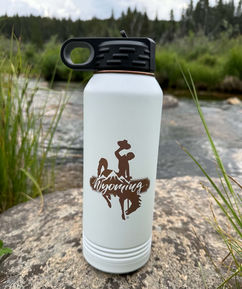 Wyoming-inspired engraved tumblers and drinkware