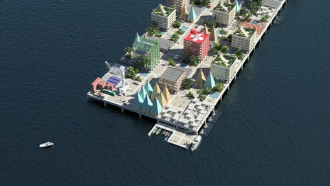 They function as living organs of the territory—autonomous in water, food, and energy—forming resilient, complete, and replicable ecosystems.
The project restores breath and agency to the population by rebuilding the conditions of long-term autonomy, where building and living are reconciled.

In an upcycling approach, the construction of the final third of the onshore program is carried out on the very site of the humanitarian camp established during Phase 01. The housing units are either relocated near the platforms or repurposed: the concrete modules are then used to build seawalls or urban developments.
