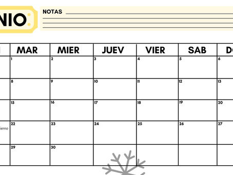 Calendario del mes de junio | Descargalo GRATIS