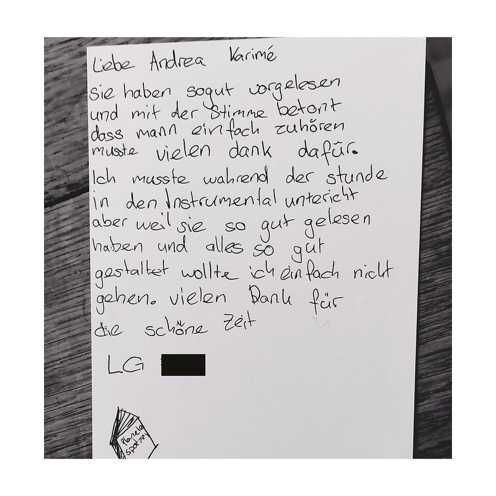 Brief von einem Kind, nach der Lesung