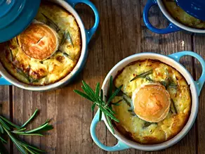 Kartoffelküchlein mit Ziegenkäse