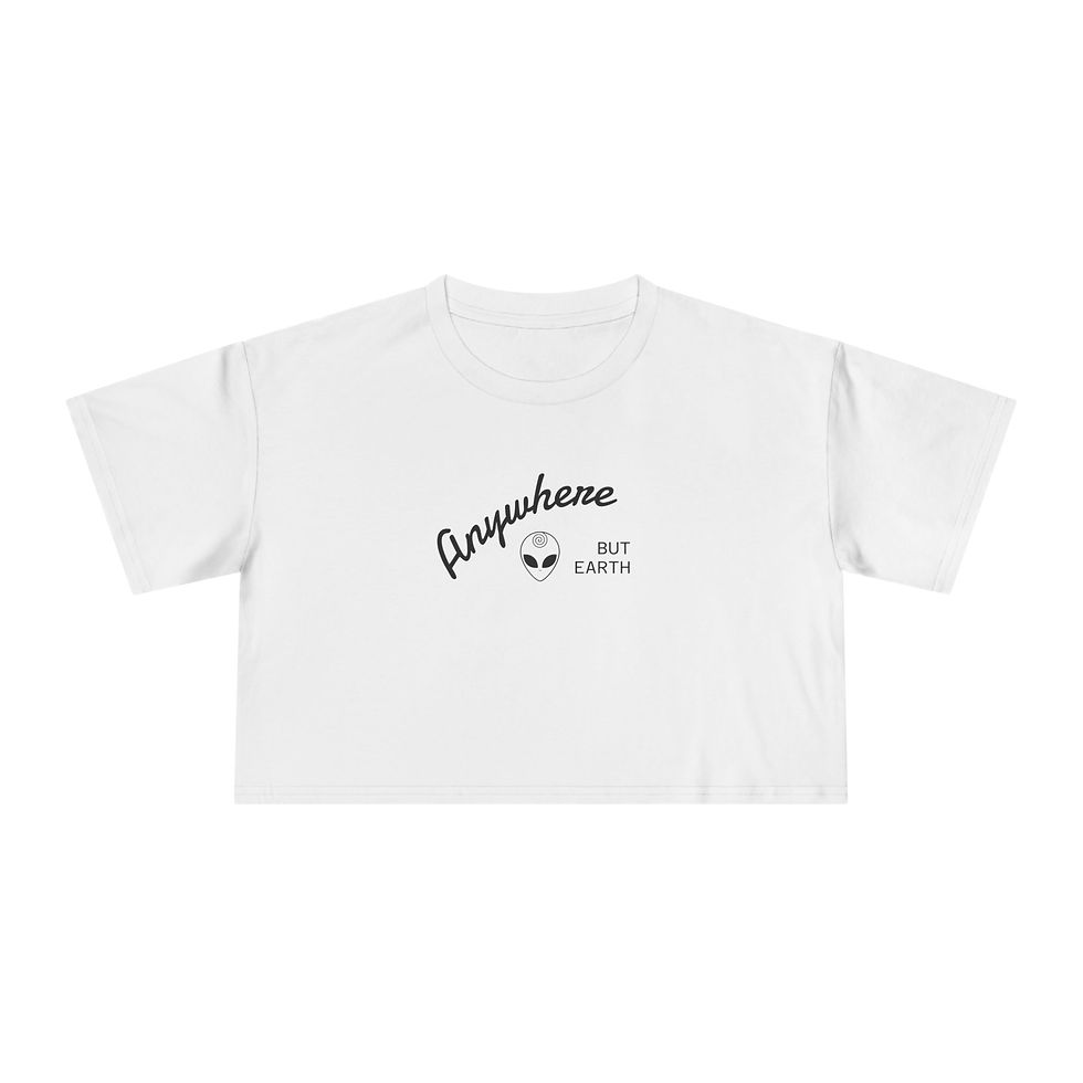 Thumbnail: Women's Crop Tee - "Anywhere But Earth" XS-2XL