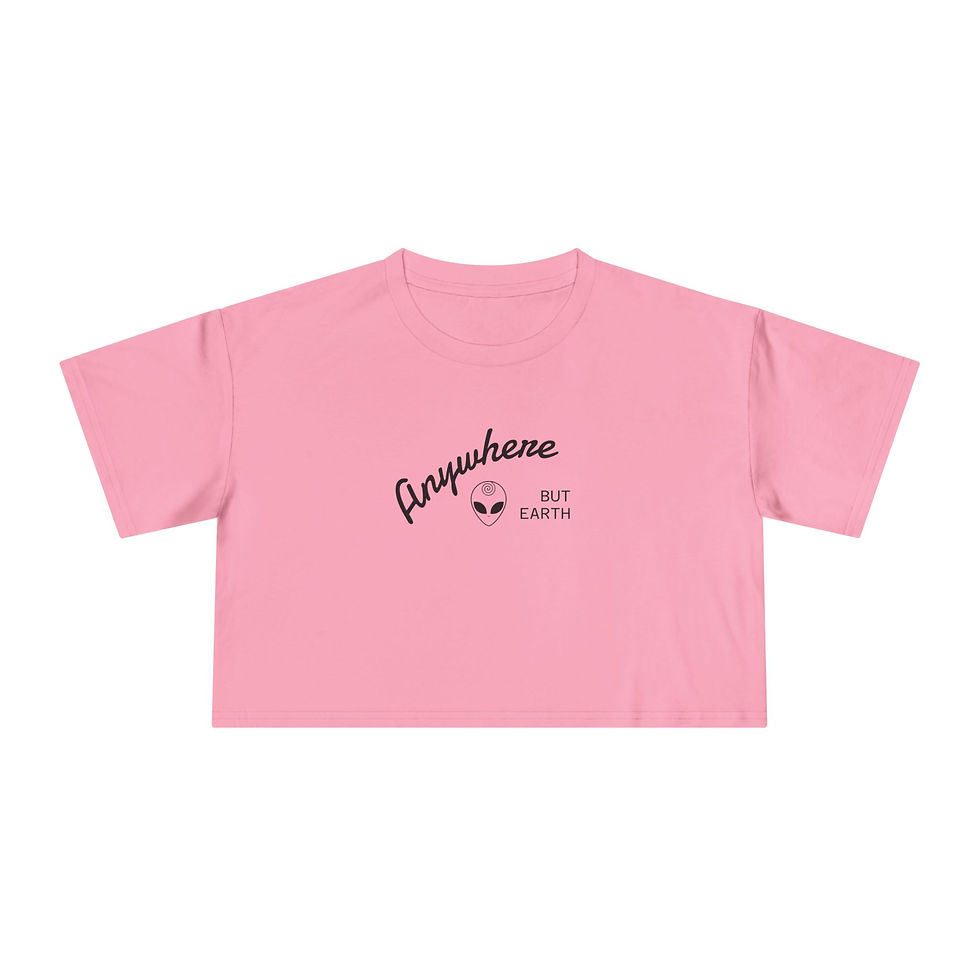 Thumbnail: Women's Crop Tee - "Anywhere But Earth" XS-2XL