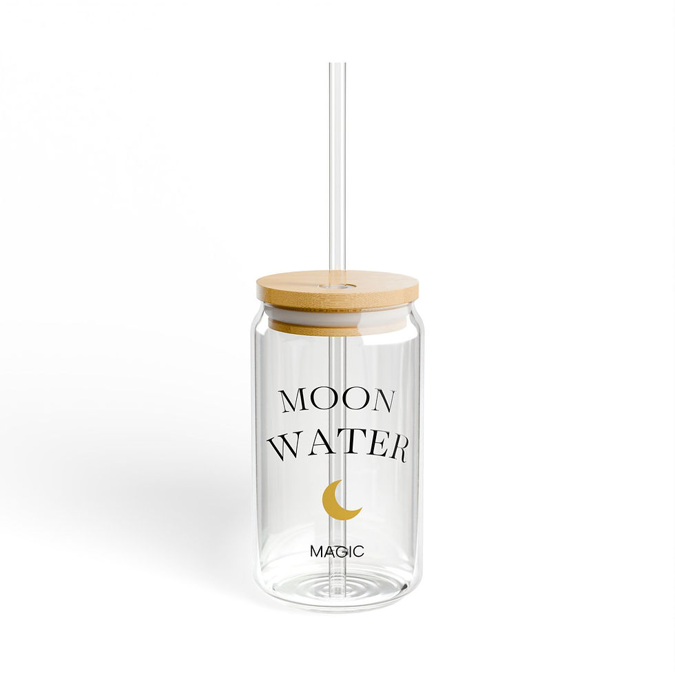 Thumbnail: Moon Water Glass Tumbler – "Magic" 16oz Cup with Bamboo Lid & Straw