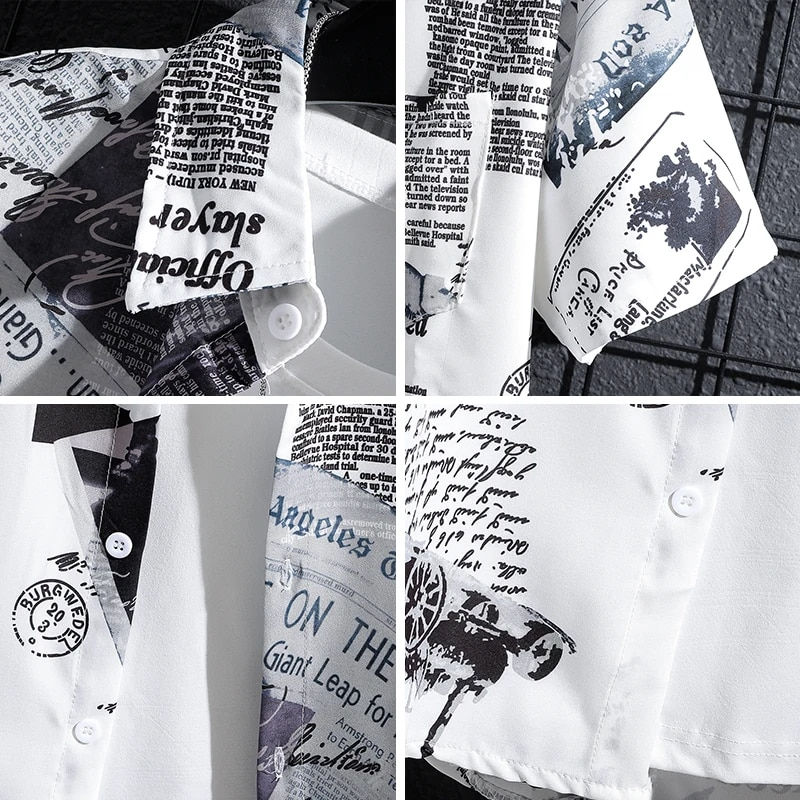 Thumbnail: Men's Short sleeve Print Shirts Thin Beach Top Seaside Leisure Men's Essential 