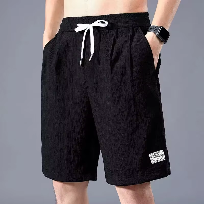 Thumbnail: Lce Silk Shorts Men's Thin Sports Cropped Pants Loose Straight Leg Cool Breathab