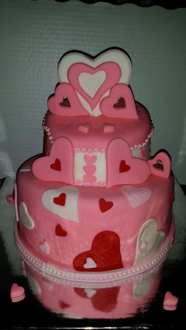 Heart Valentine Wedding Cake