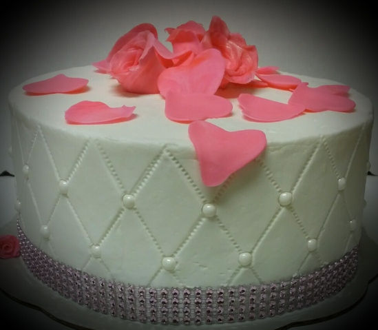 Pink Rose Layer Wedding Cake