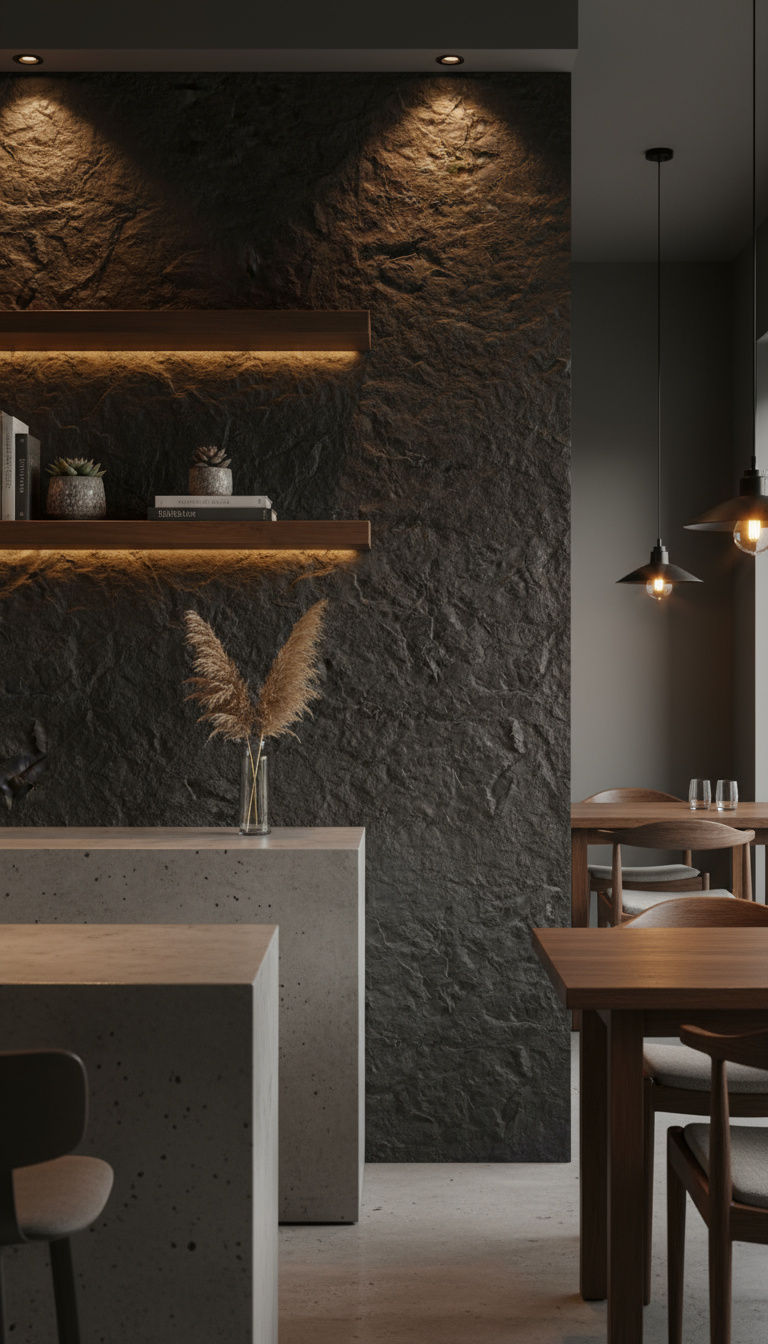Thumbnail: Restaurant accent wall with STONIKO Mountain Rock stone creating rustic dining atmosphere
