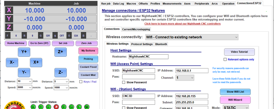 Commander was originally designed to be an easy configuration tool for GRBL that stepped users away from using any type of command line configuration.

Commander also supports the extended features of ESP32 based GRBL control systems and some GRBLHAL configurations.

There are handy wizards for configuring your machine and a full profile management system included.

You can also manage your endmill and cutter collection quickly and easily from the "My Tools" button at the top of the main Commander window. 