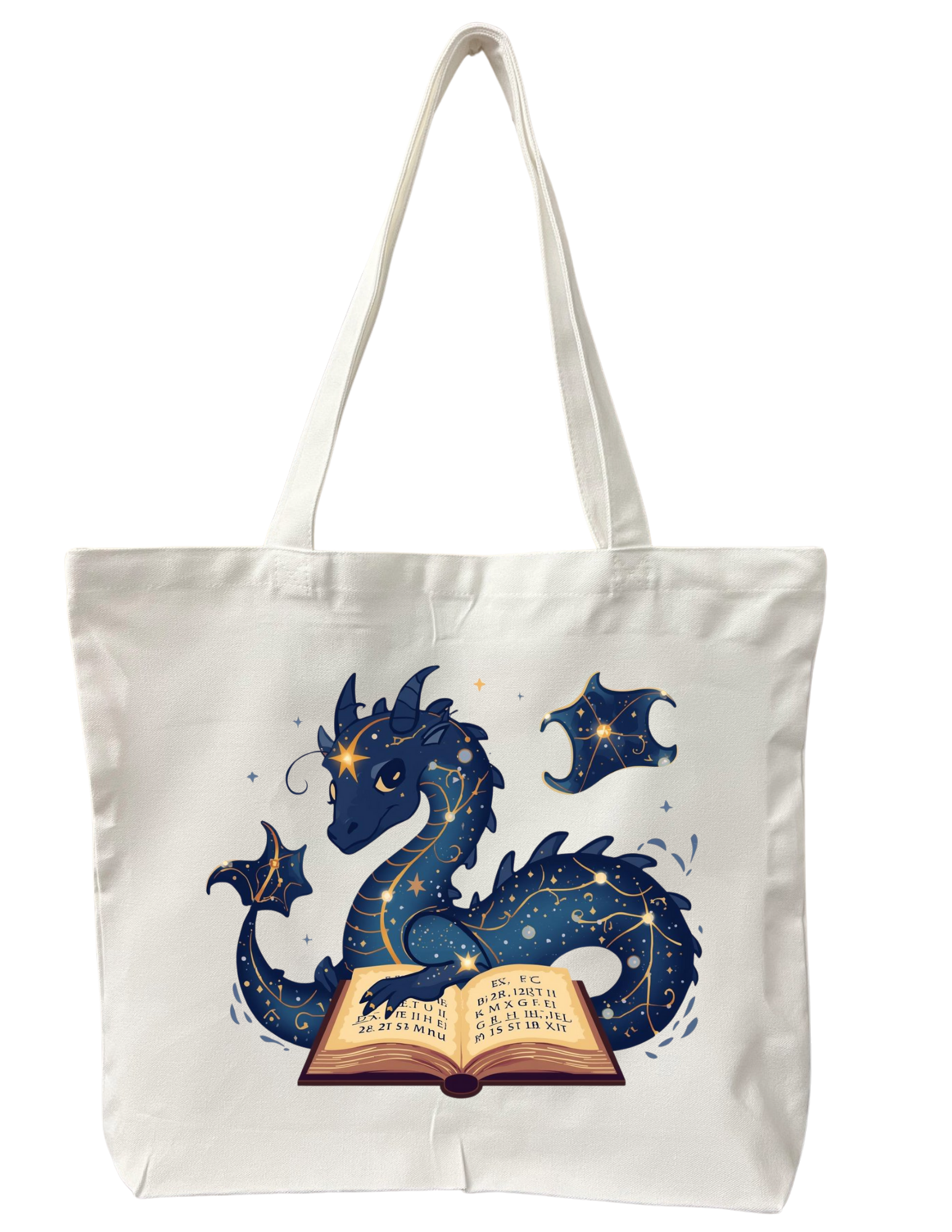 Readers Tote Bag - Dragon reading an enchanted book