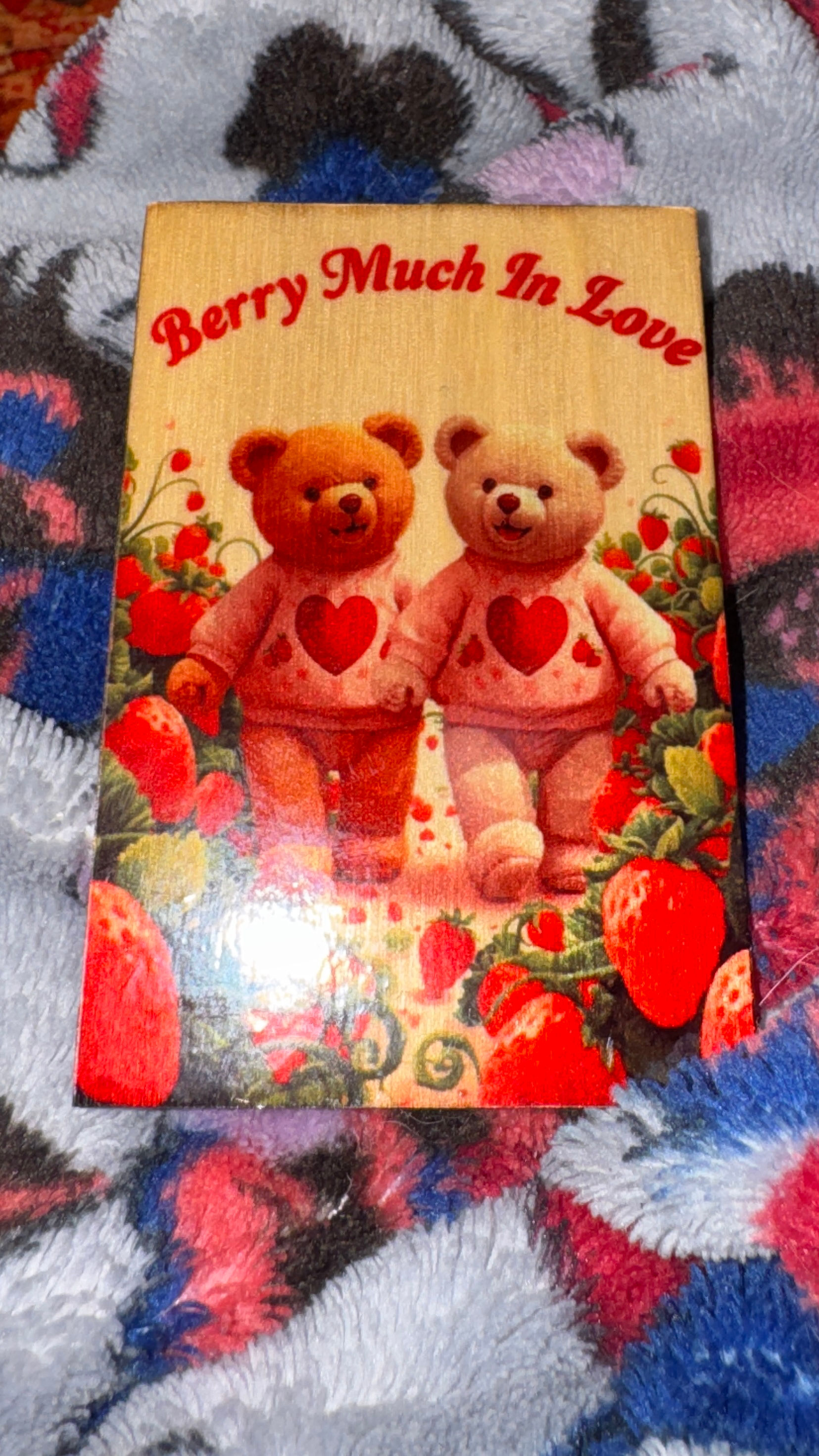 “ Berry much in love” Teddy bears scene - fridge magnet